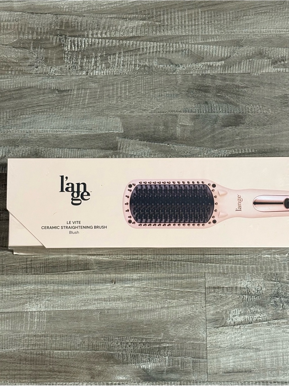 NEW L'ange Le Vite Cute Ceramic Straightening Brush Blush Pink Heated Hair Tool